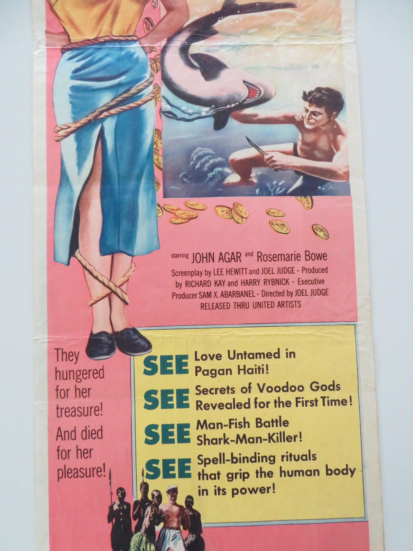 The Golden Mistress US Insert Poster John Agar Rosemarie Bowe 1954 Movie posters