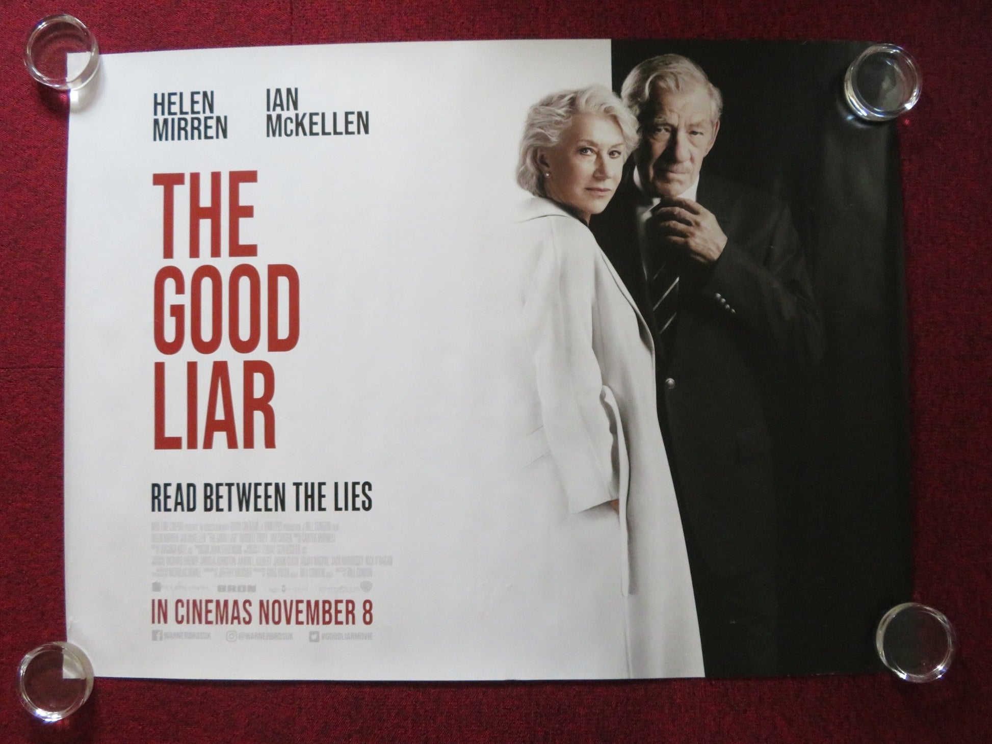 THE GOOD LIAR UK QUAD ROLLED POSTER HELEN MIRREN IAN MCKELLEN 2019 Rendezvous Cinema Movie posters