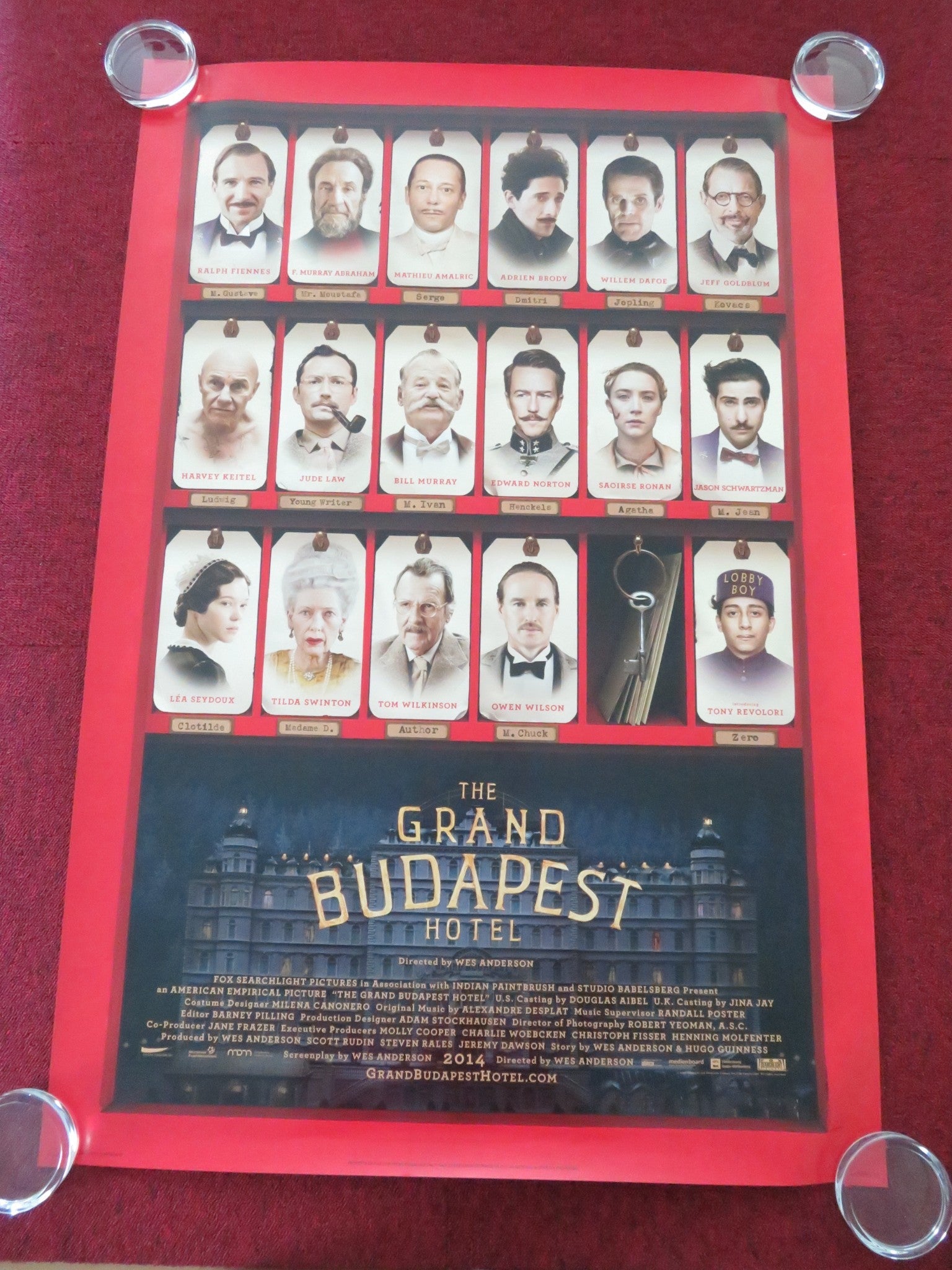 THE GRAND BUDAPEST HOTEL ONE SHEET ROLLED POSTER RALPH FIENNES ADRIEN BRODY 2014 Movie posters
