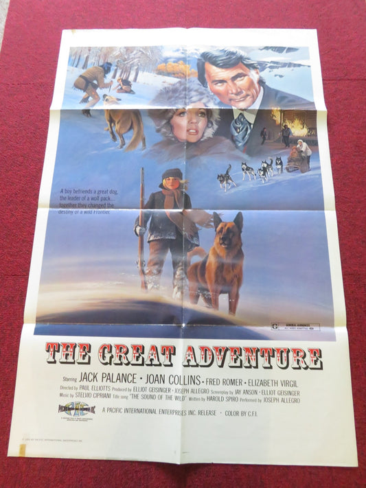 THE GREAT ADVENTURE FOLDED US ONE SHEET POSTER JACK PALANCE JOAN COLLINS 1976 Rendezvous Cinema Movie posters
