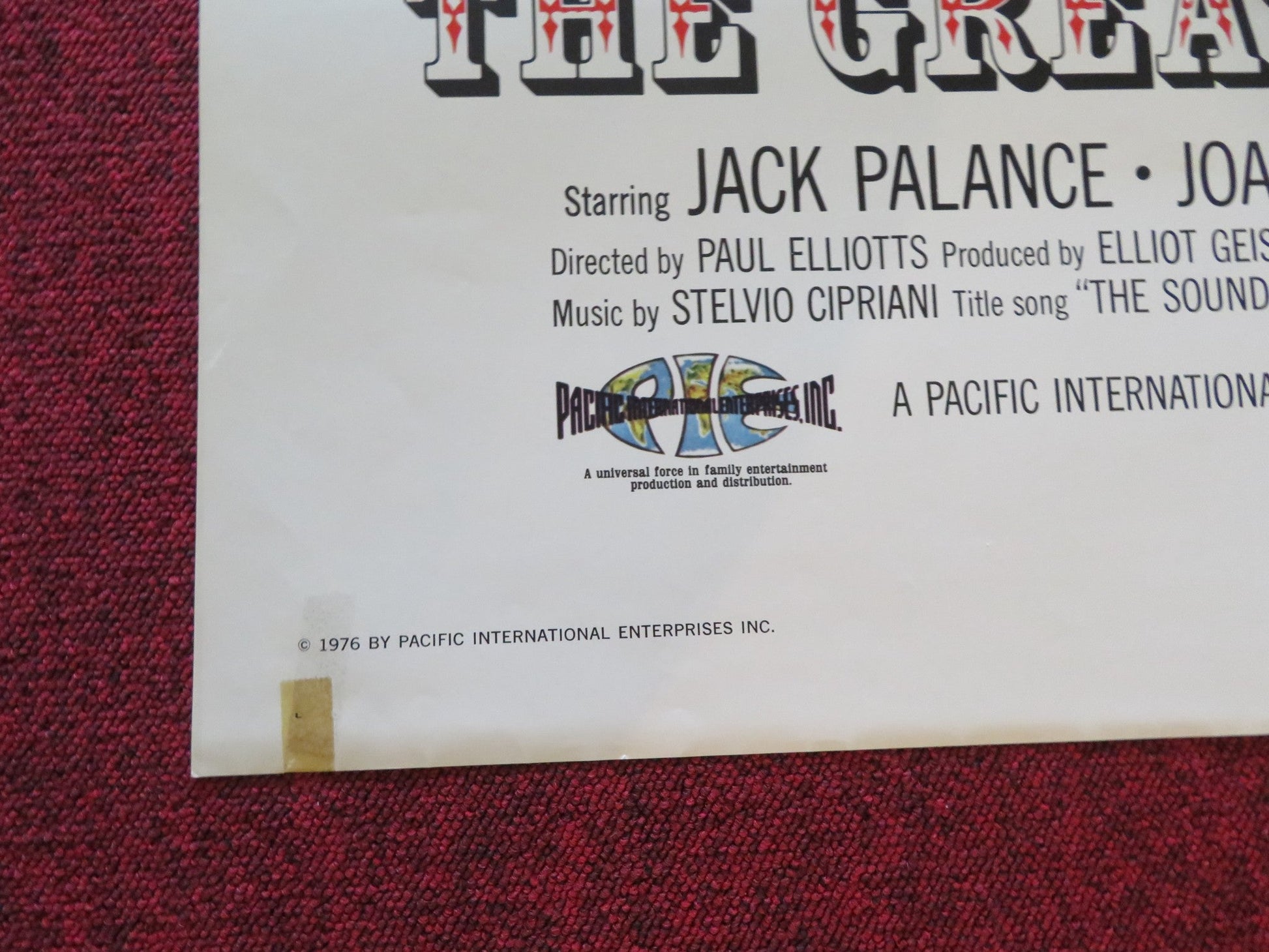 THE GREAT ADVENTURE FOLDED US ONE SHEET POSTER JACK PALANCE JOAN COLLINS 1976 Rendezvous Cinema Movie posters