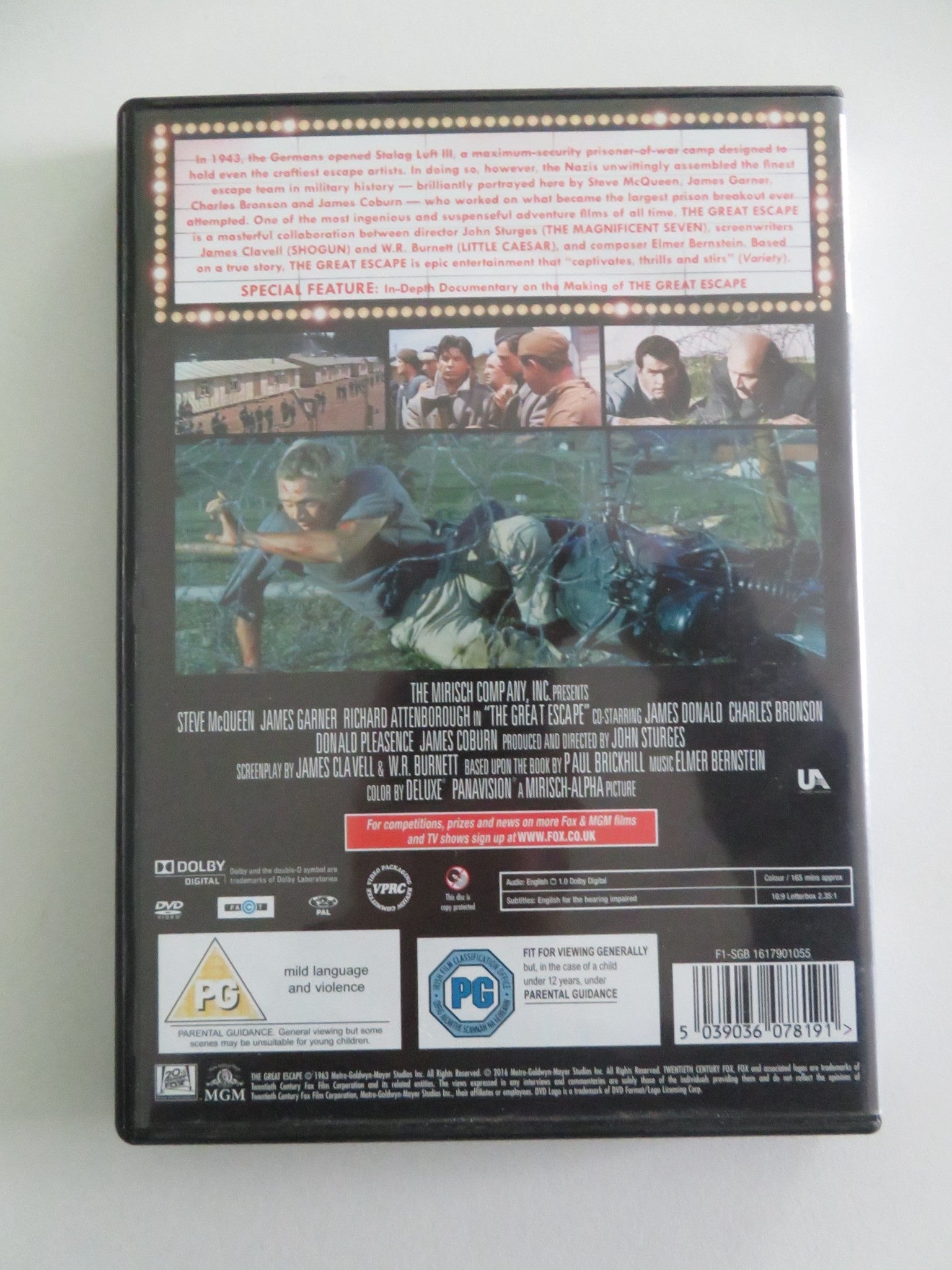 THE GREAT ESCAPE - C (DVD) STEVE MCQUEEN JAMES GARNER 1963 REGION 2 Movie posters