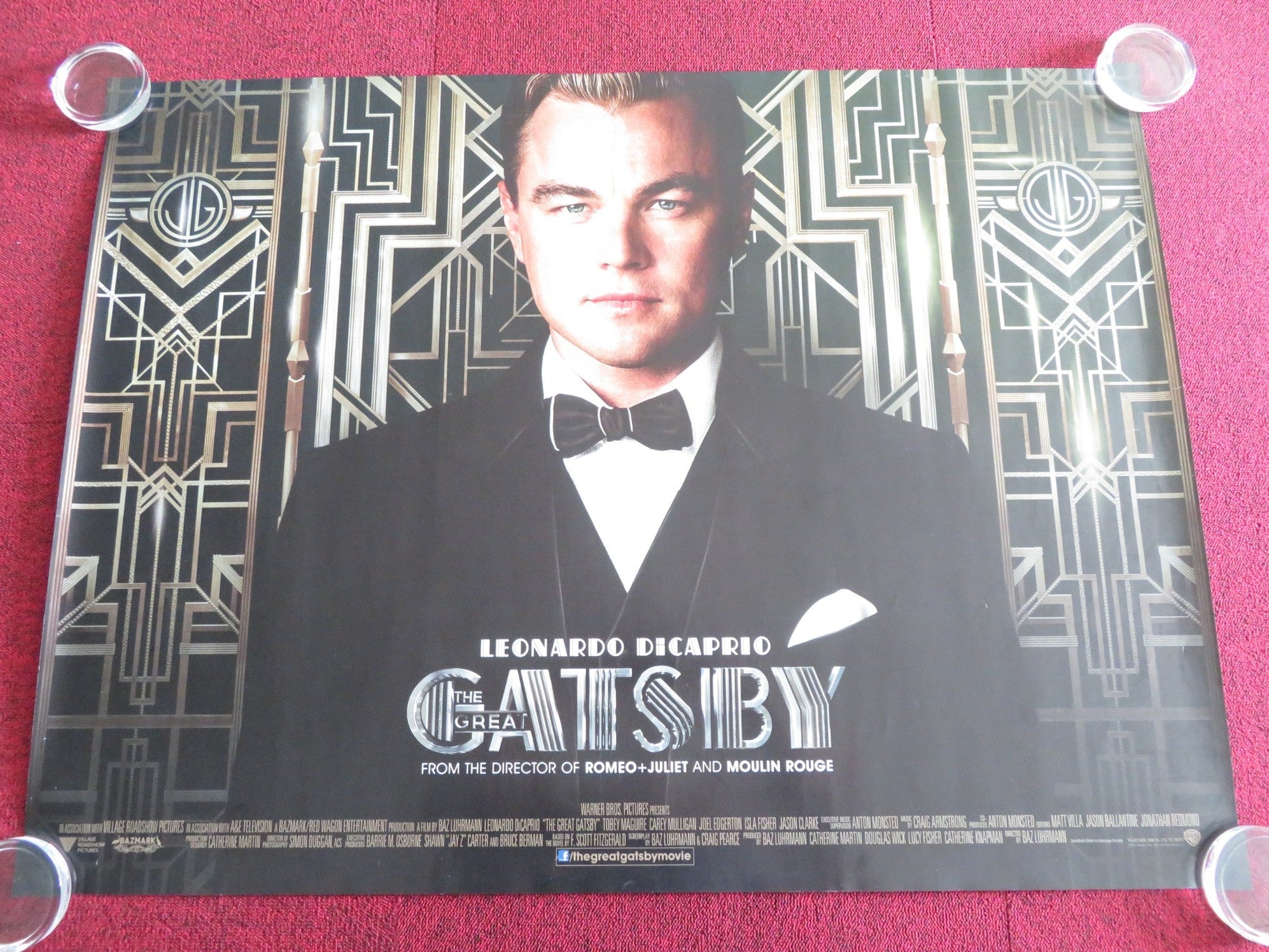 THE GREAT GATSBY UK QUAD ROLLED POSTER LEONARDO DICAPRIO JOEL EDGERTON 2013 Rendezvous Cinema Movie posters