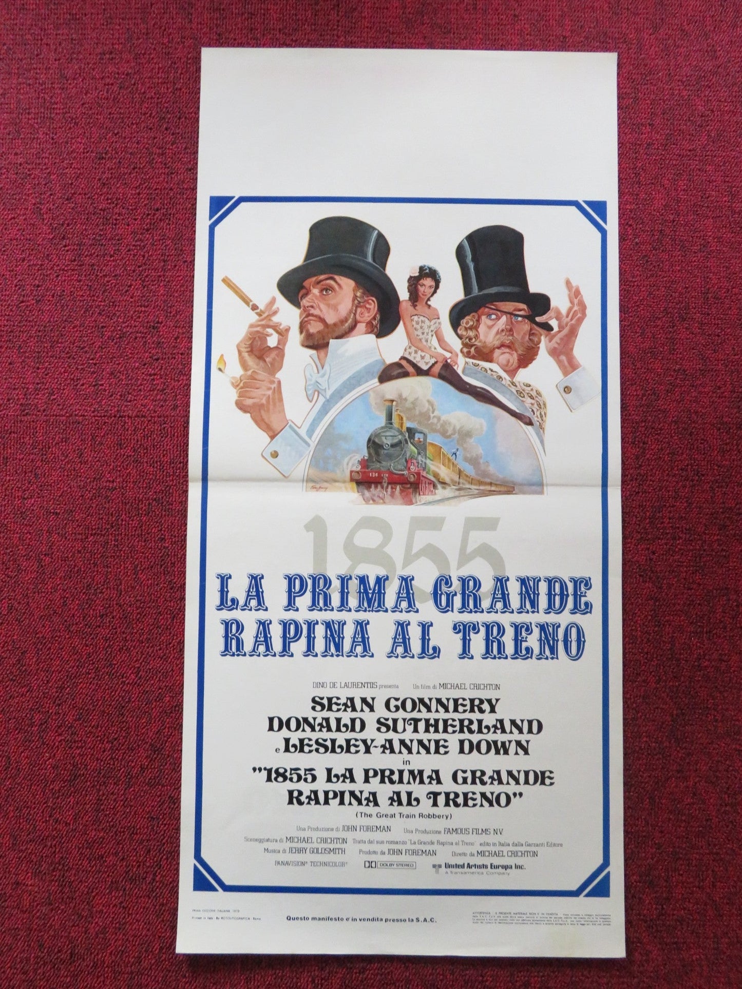 THE GREAT TRAIN ROBBERY ITALIAN LOCANDINA POSTER SEAN CONNERY D. SUTHERLAND 1979 Rendezvous Cinema Movie posters