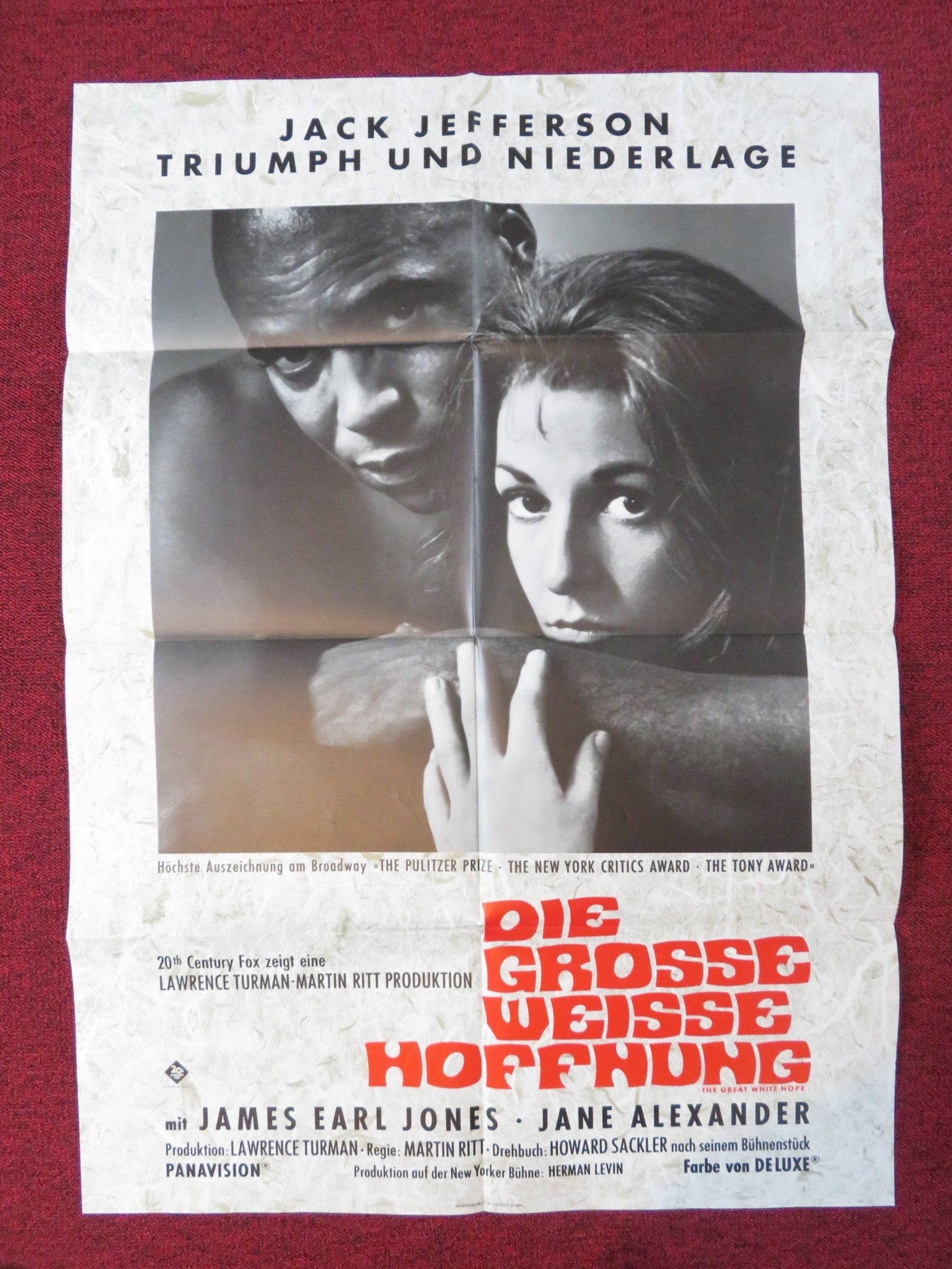 THE GREAT WHITE HOPE GERMAN A1 POSTER FOLDED JAMES EARL JONES 1970 Rendezvous Cinema Movie posters