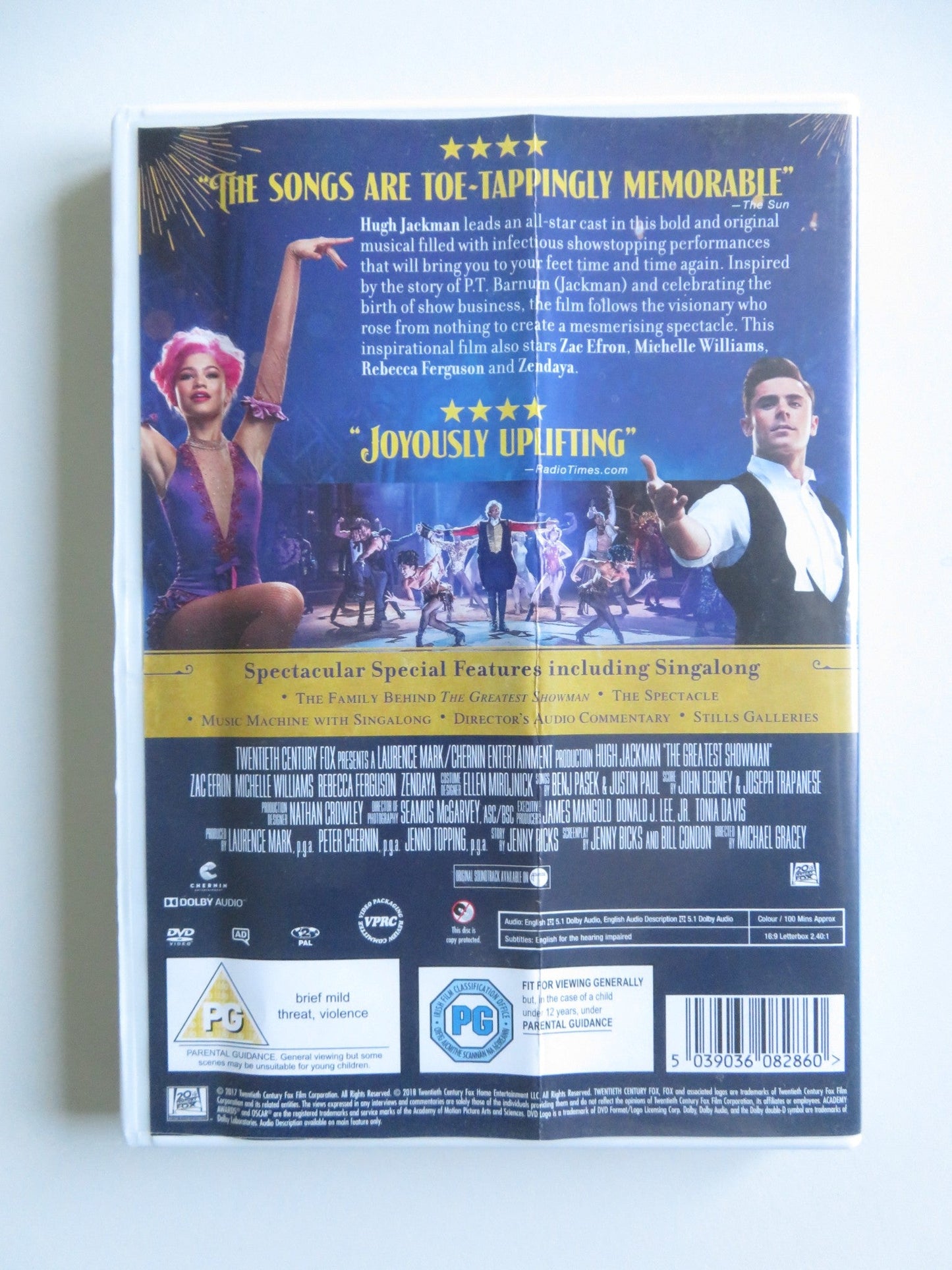 THE GREATEST SHOWMAN (DVD) HUGH JACKMAN ZAC EFRON ZENDAYA 2017 REGION 2 - Rendezvous Cinema