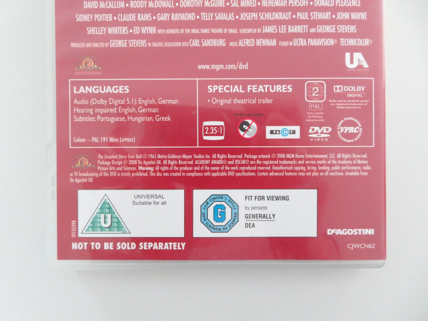 THE GREATEST STORY EVER TOLD (DVD) MAX VON SYDOW CHARLTON HESTON 1965 REGION 2 Movie posters