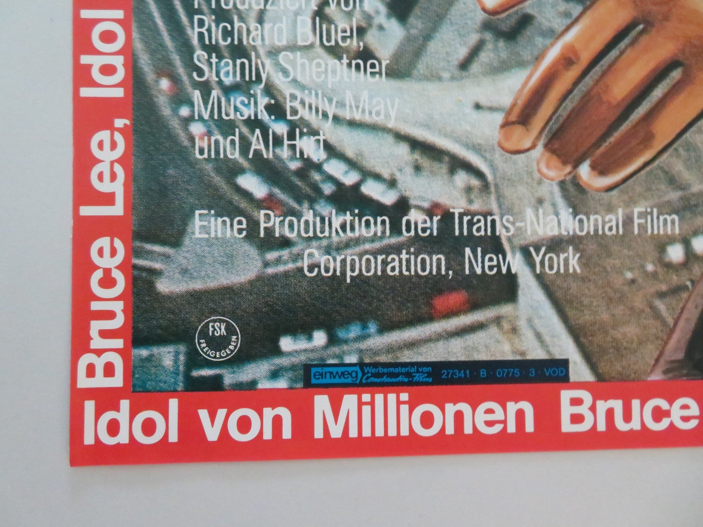 THE GREEN HORNET GERMAN A1 POSTER ROLLED BRUCE LEE VAN WILLIAMS 1975 Movie posters