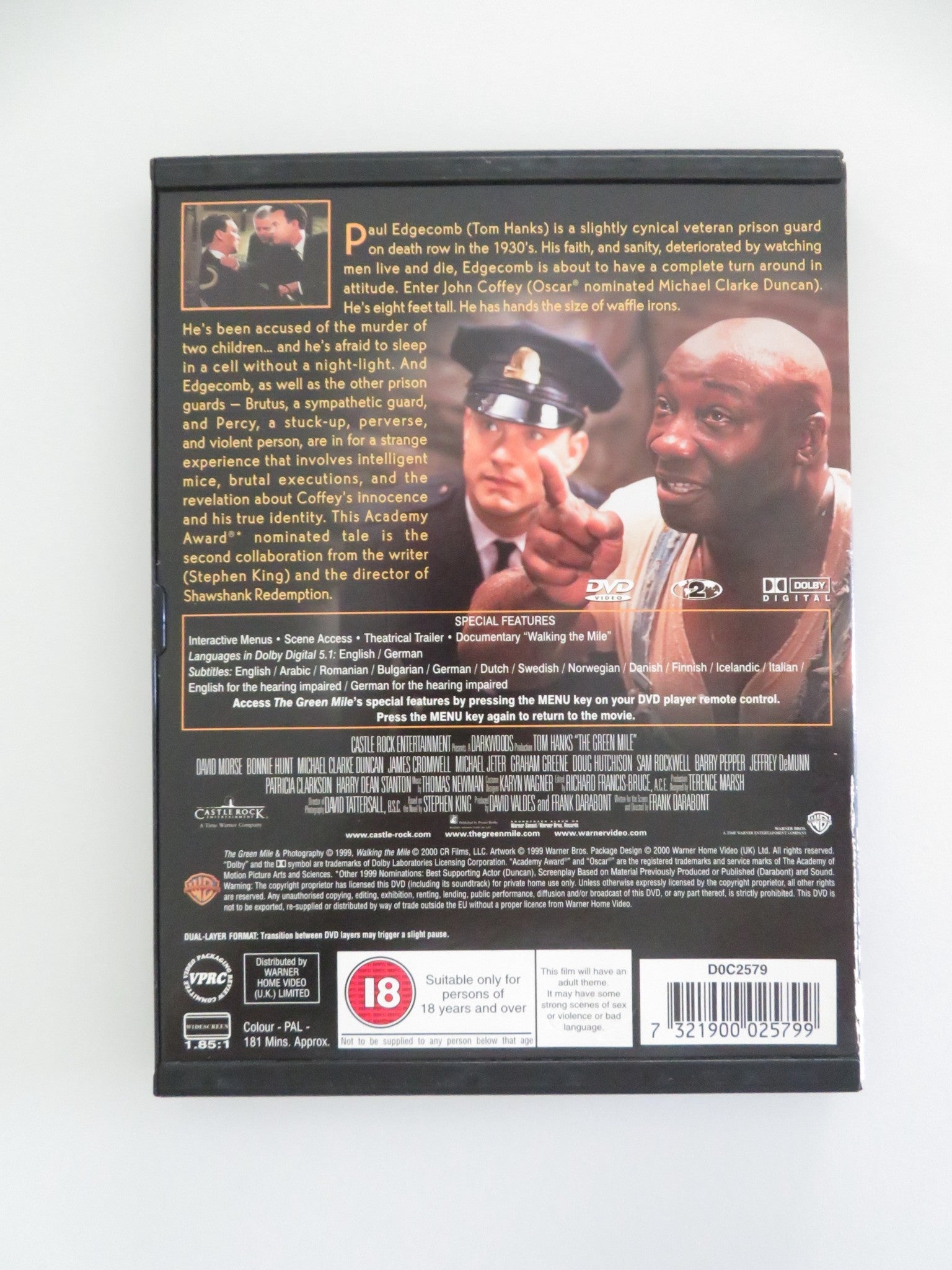 THE GREEN MILE (DVD) TOM HANKS SAM ROCKWELL 1999 REGION 2 Movie posters