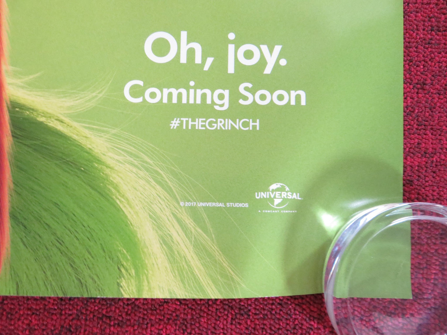 THE GRINCH - B US ONE SHEET ROLLED POSTER CUMBERBATCH CAMERON SEELY 2018 Rendezvous Cinema Movie posters