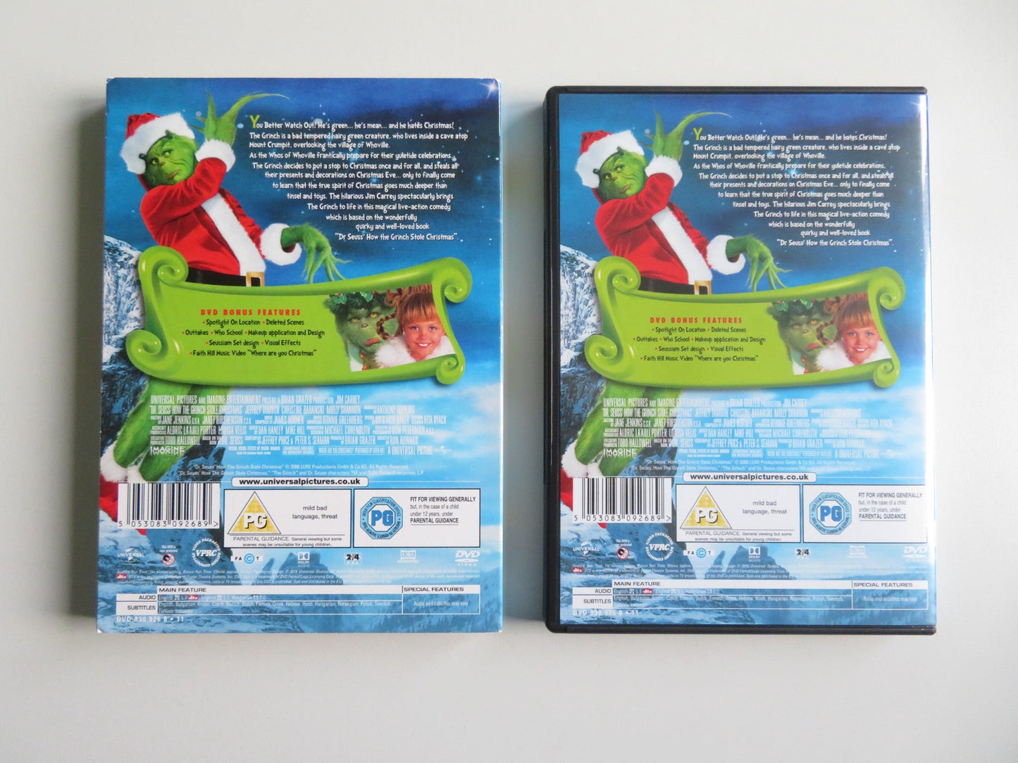 THE GRINCH (DVD) JIM CARREY TAYLOR MOMSEN 2000 REGION 2 - Rendezvous Cinema