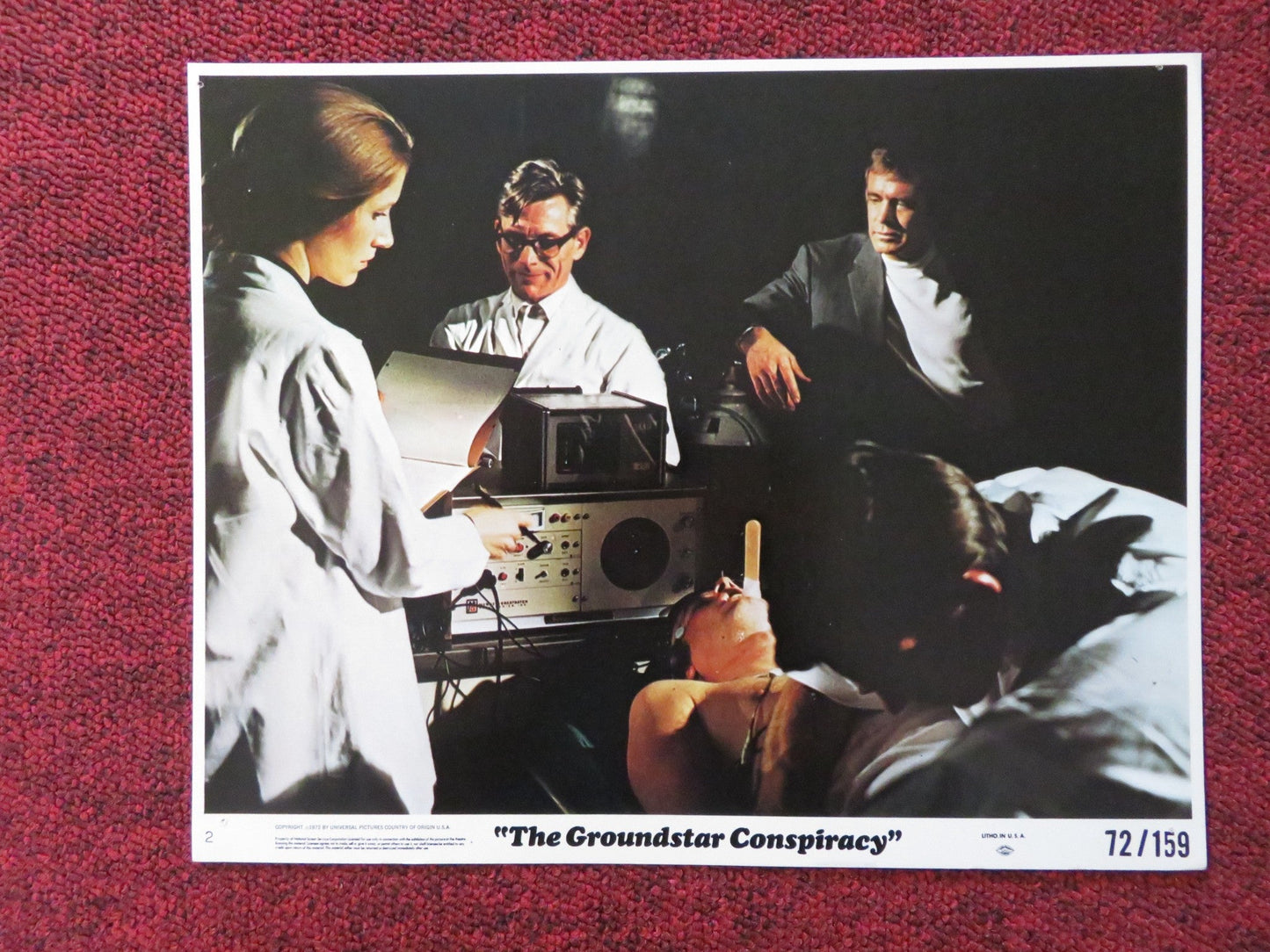 THE GROUNDSTAR CONSPIRACY - 2 LOBBY CARD GEORGE PEPPARD CLIFF POTTS 1972 Rendezvous Cinema Movie posters