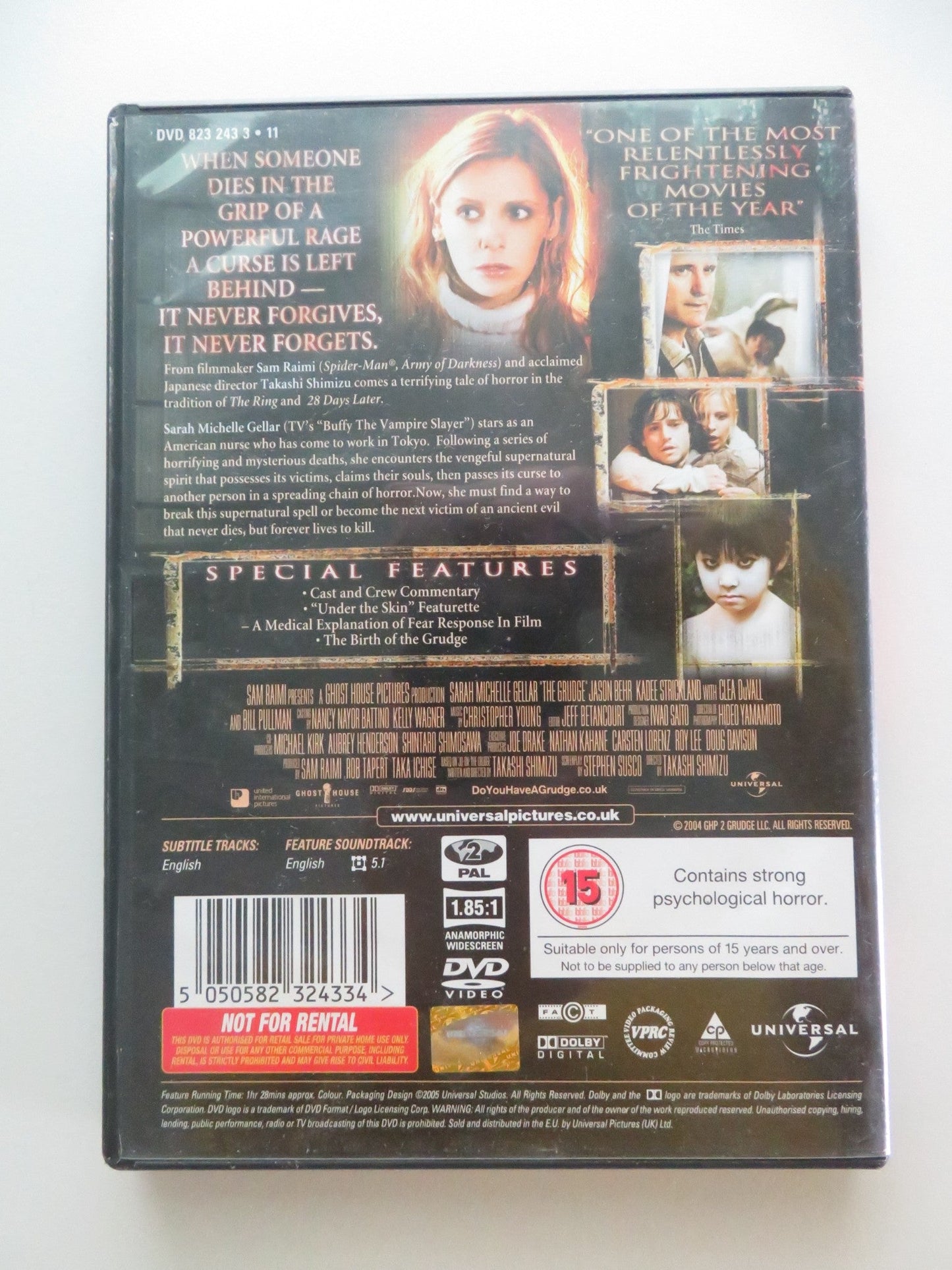 THE GRUDGE (DVD) SARAH MICHELLE GELLAR BILL PULLMAN 2004 REGION 2 Movie posters