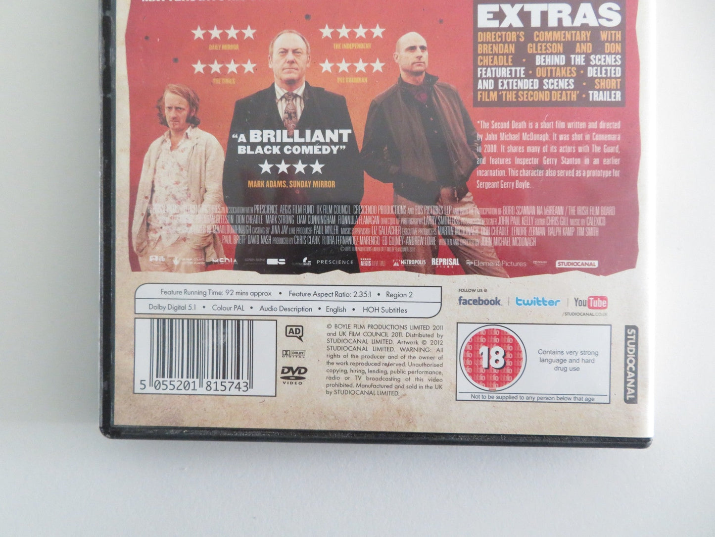 THE GUARD (DVD) DON CHEADLE BRENDAN GLEESON 2011 REGION 2 Movie posters