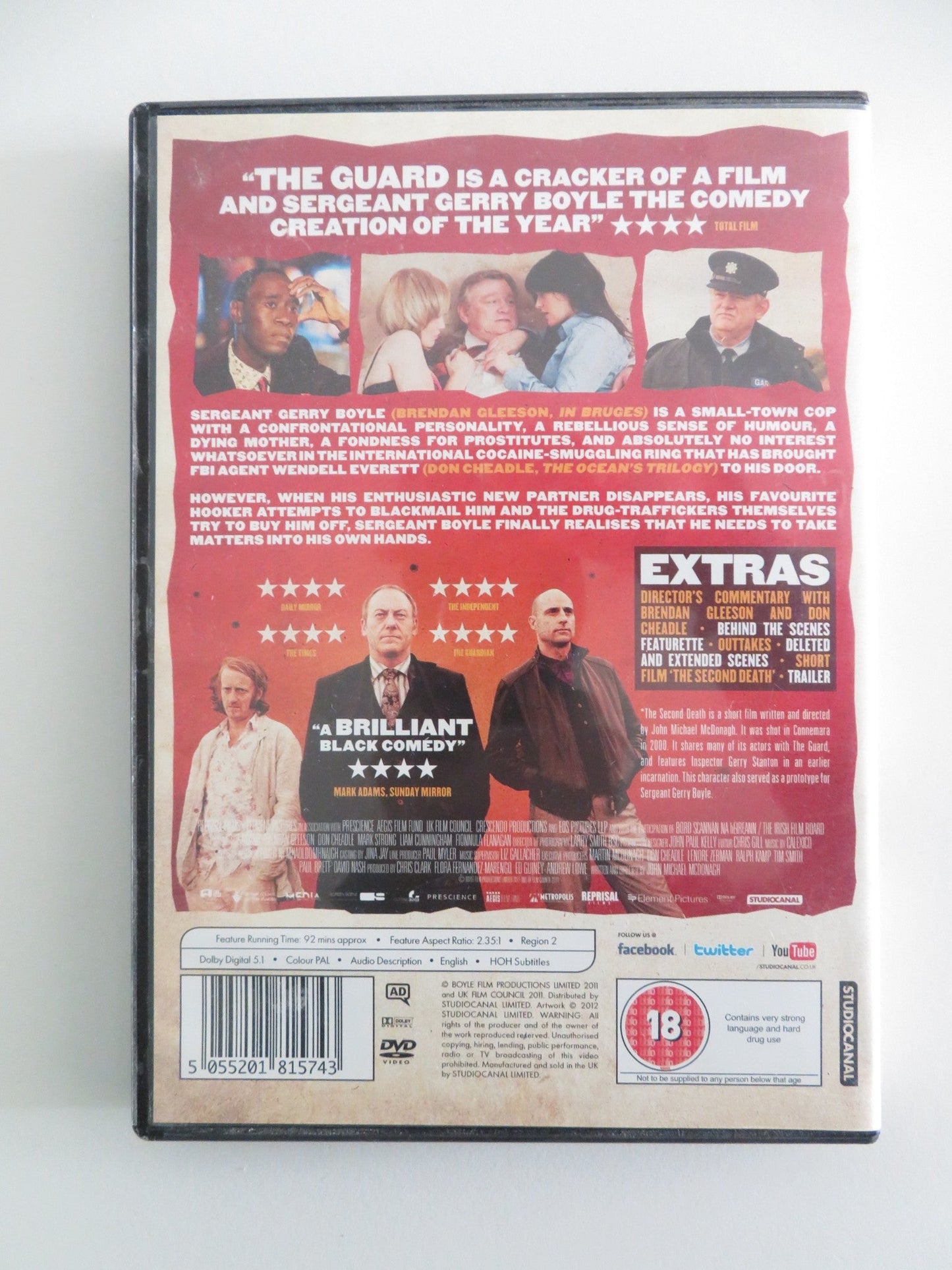 THE GUARD (DVD) DON CHEADLE BRENDAN GLEESON 2011 REGION 2 Movie posters