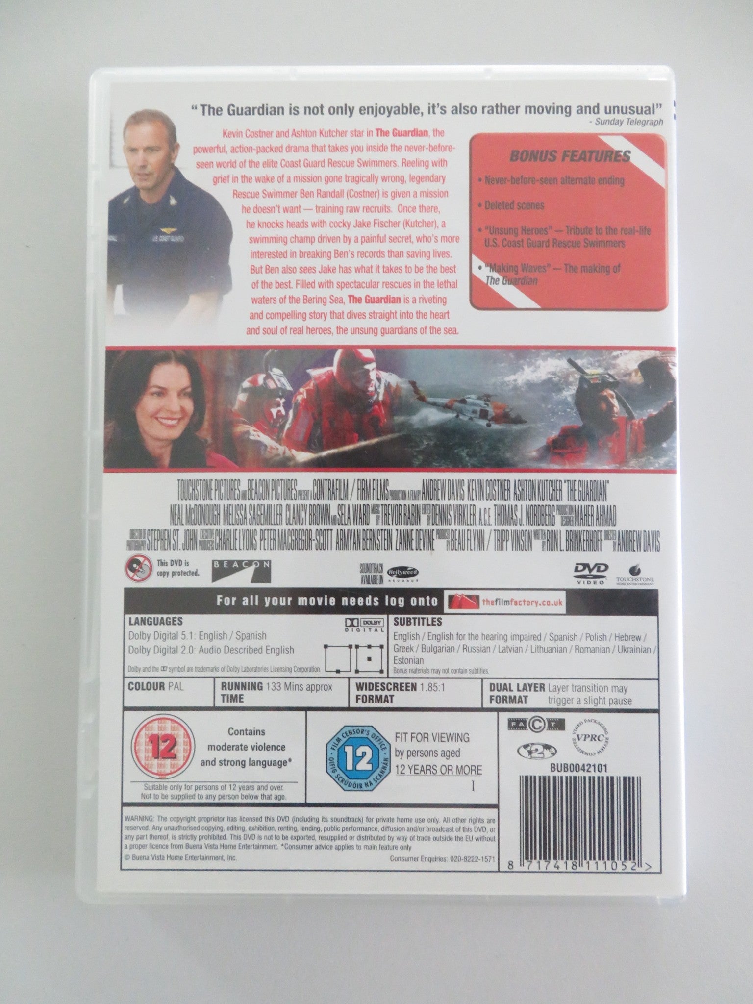The Guardian (DVD) Kevin Costner Ashton Kutcher 2006 Region 2 Movie posters