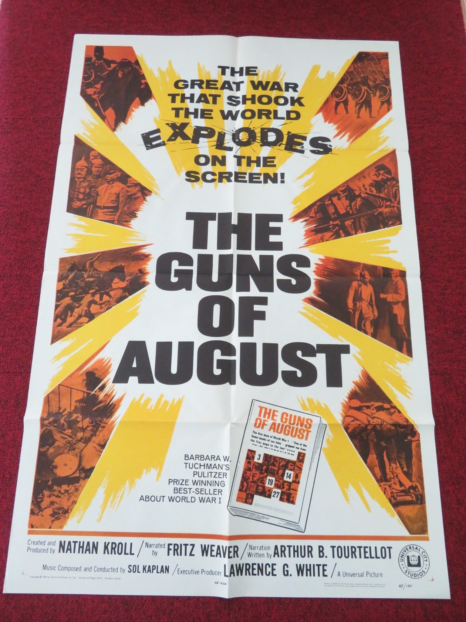 THE GUNS OF AUGUST FOLDED US ONE SHEET POSTER WEAVER WINSTON CHURCHILL 1965 Movie posters
