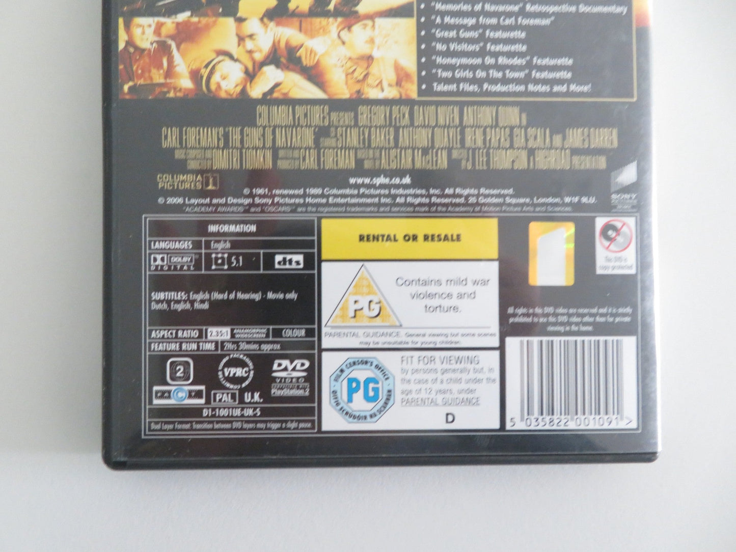 THE GUNS OF NAVARONE - 2 - DISC SPECIAL EDITION (DVD) GREGORY PECK 1961 REGION 2 Movie posters