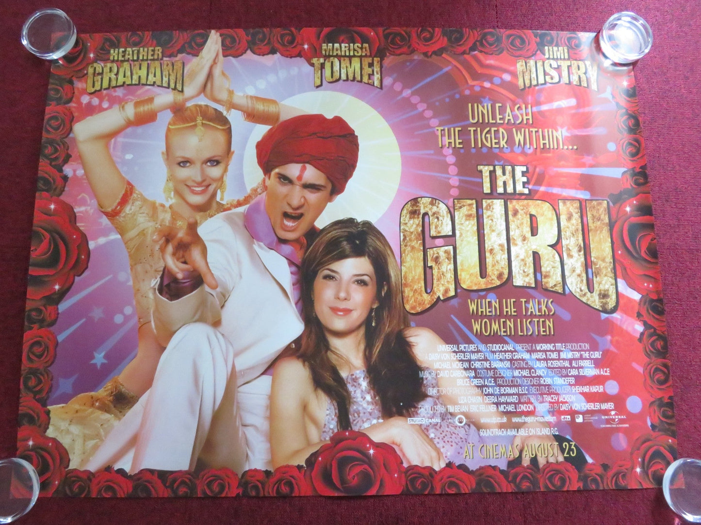 THE GURU UK QUAD ROLLED POSTER JIMI MISTRY HEATHER GRAHAM 2002 Rendezvous Cinema Movie posters
