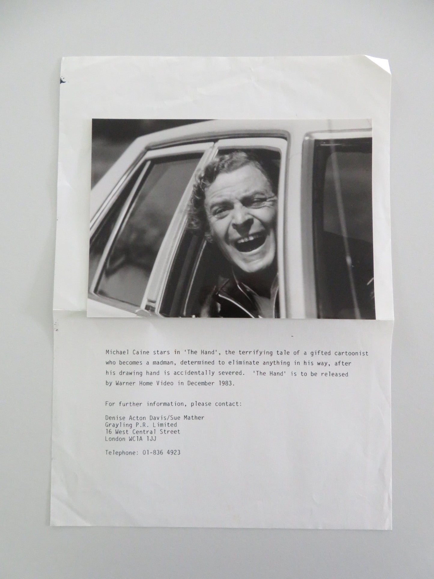 THE HAND MOVIE STILL PHOTO MICHAEL CAINE ANDREA MARCOVICCI 1981 Movie posters