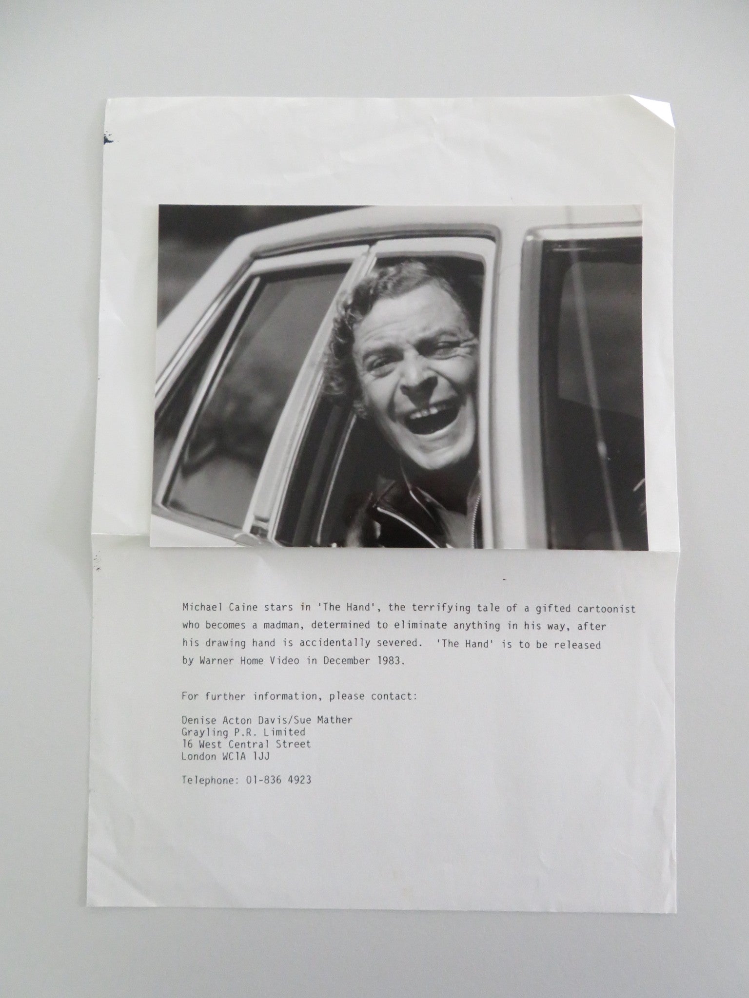 THE HAND MOVIE STILL PHOTO MICHAEL CAINE ANDREA MARCOVICCI 1981 Movie posters