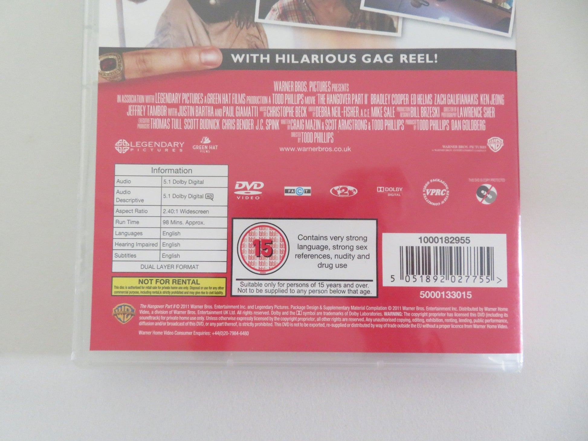 THE HANGOVER PART II (DVD) BRADLEY COOPER ED HELMS 2011 REGION 2 - Rendezvous Cinema