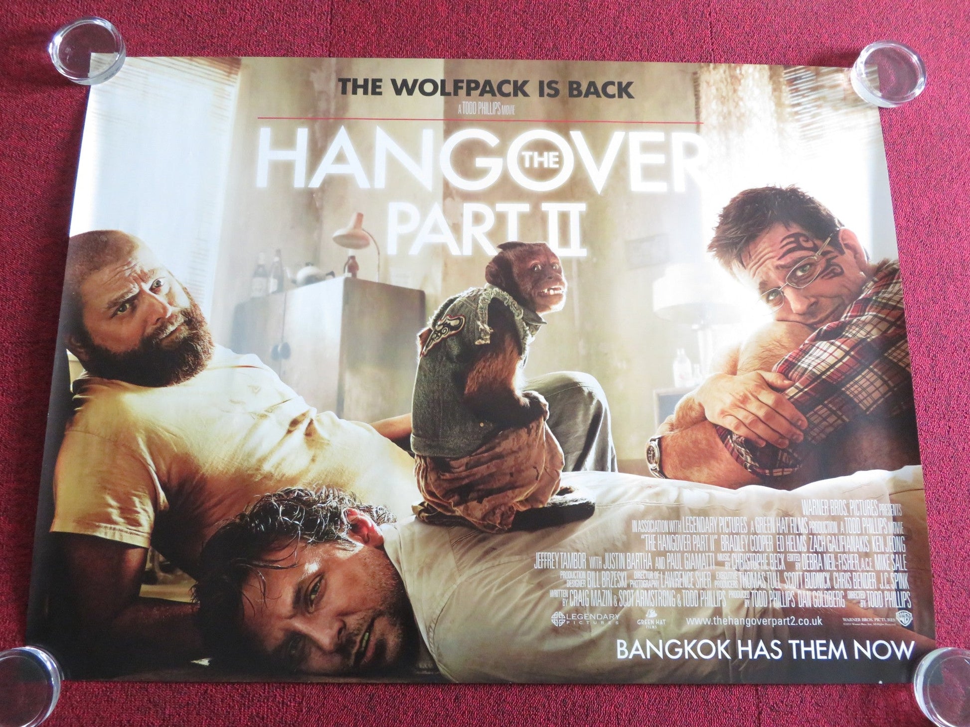 THE HANGOVER PART II UK QUAD ROLLED POSTER BRADLEY COOPER ED HELMS 2011 Rendezvous Cinema Movie posters