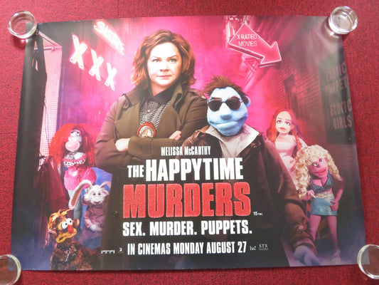 THE HAPPYTIME MURDERS - B UK QUAD ROLLED POSTER MELISSA MCCARTHEY E. BANKS 2018 Rendezvous Cinema Movie posters