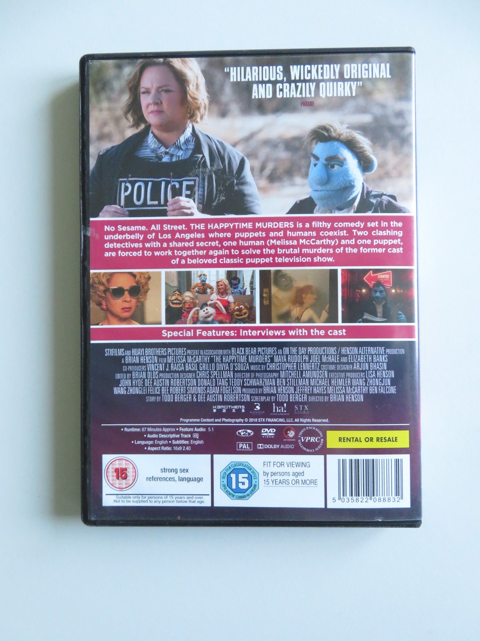 THE HAPPYTIME MURDERS (DVD) MELISSA MCCARTHY ELIZABETH BANKS 2018 REGION 2 - Rendezvous Cinema