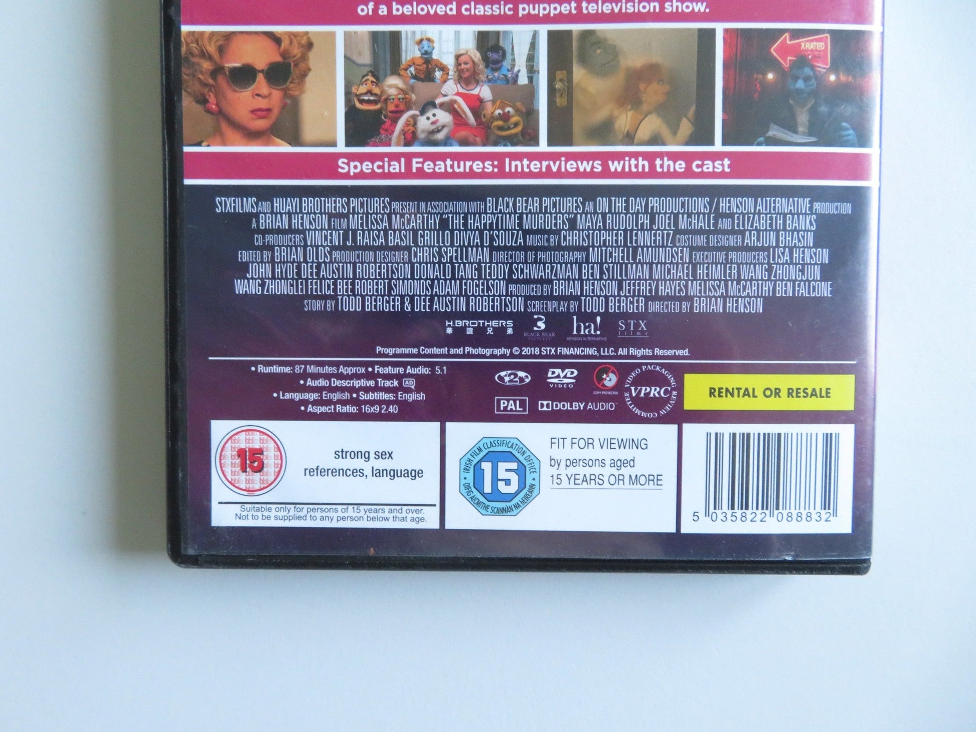 THE HAPPYTIME MURDERS (DVD) MELISSA MCCARTHY ELIZABETH BANKS 2018 REGION 2 - Rendezvous Cinema