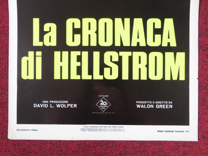 THE HELLSTROM CHRONICLE ITALIAN LOCANDINA POSTER LAWRENCE PRESSMAN 1971 Rendezvous Cinema Movie posters