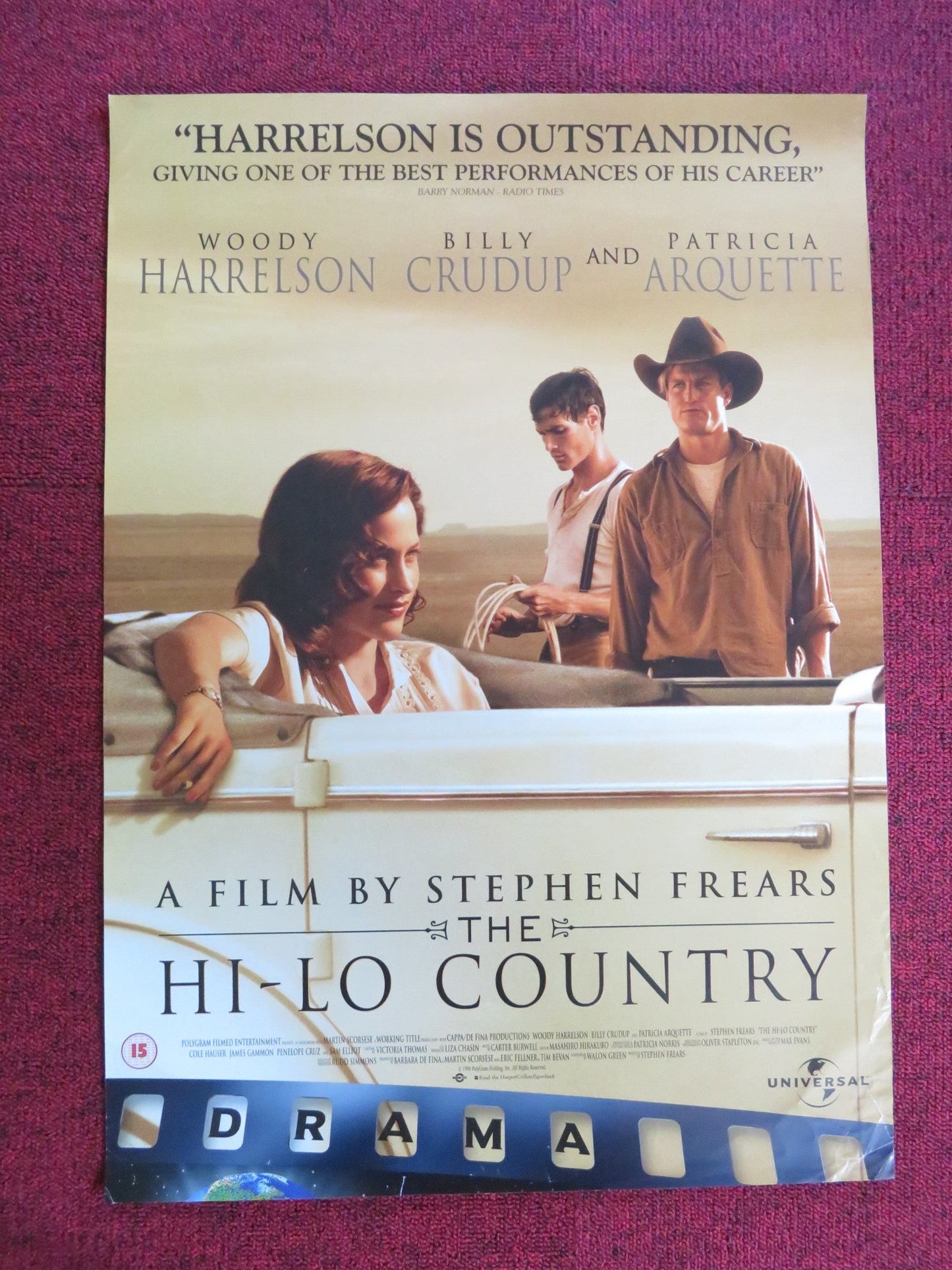 THE HI - LO COUNTRY VHS VIDEO POSTER BILLY CRUDUP WOODY HARRELSON 1998 Rendezvous Cinema Movie posters