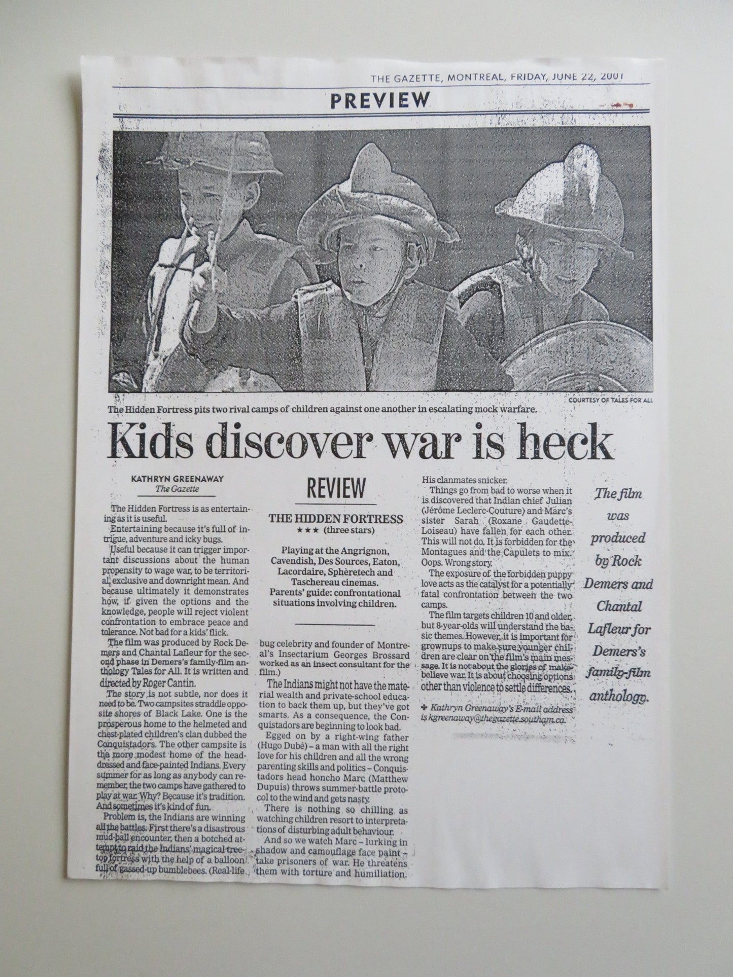 THE HIDDEN FORTRESS PRESS KIT 2001 MATTHEW DUPUIS ROXANE GAUDETTE - LOISEAU Movie posters