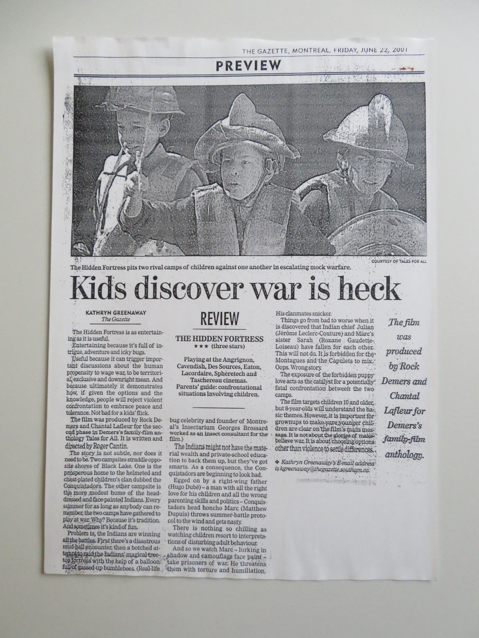 THE HIDDEN FORTRESS PRESS KIT 2001 MATTHEW DUPUIS ROXANE GAUDETTE - LOISEAU Movie posters