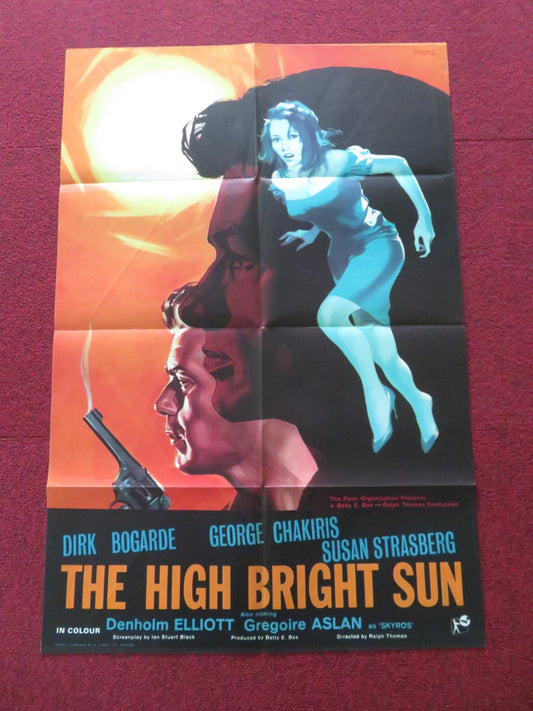 THE HIGH BRIGHT SUN FOLDED UK ONE SHEET POSTER DIRK BOGARDE GEORGE CHAKIRIS 1965 Movie posters