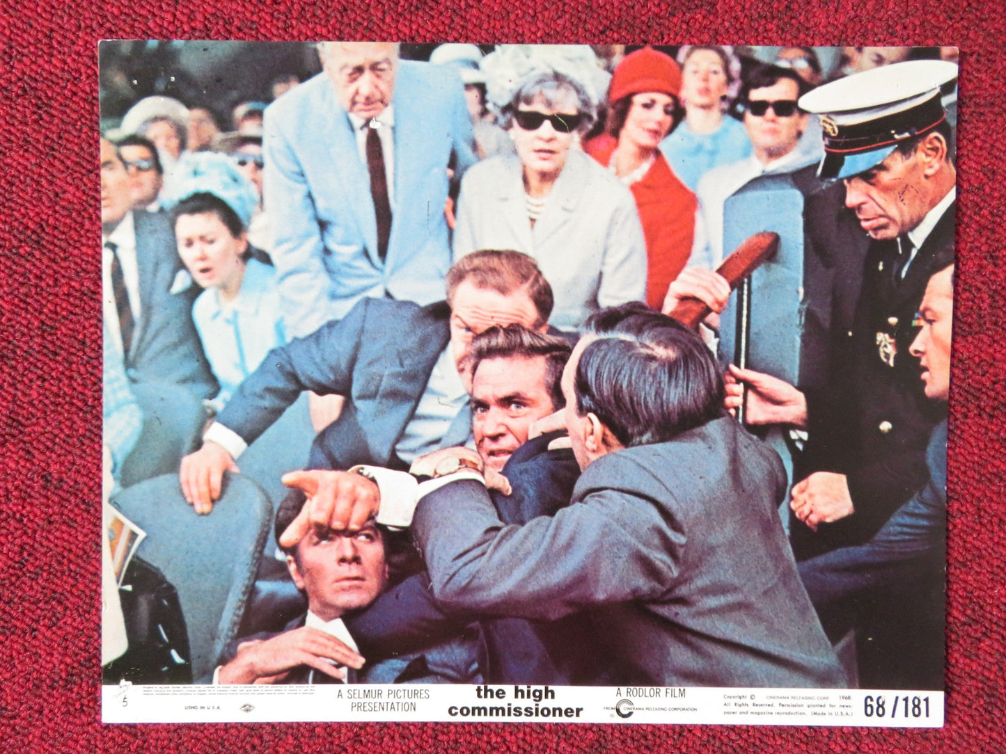 THE HIGH COMMISSIONER - 5 LOBBY CARD - ROD TAYLOR CHRISTOPHER PLUMMER 1968 Rendezvous Cinema Movie posters