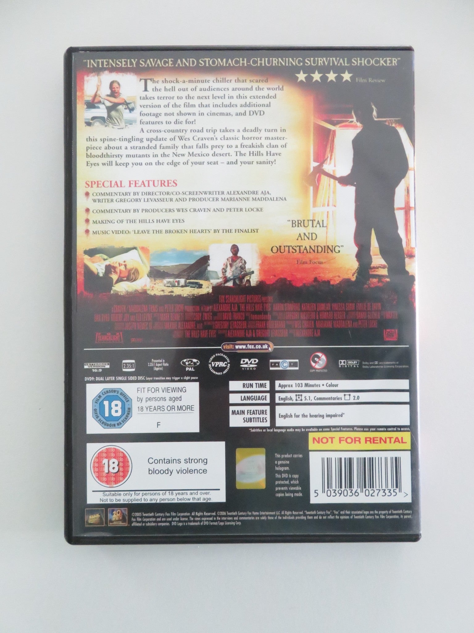 THE HILLS HAVE EYES - EXTENDED CUT - B (DVD) TED LEVINE DAN BYRD 2006 REGION 2 Movie posters