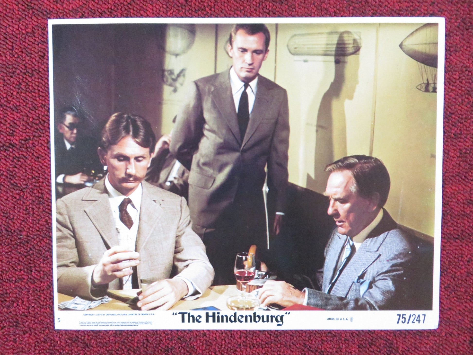 THE HINDENBURG - 5 LOBBY CARD GEORGE C. SCOTT ANNE BANCROFT 1975 Rendezvous Cinema Movie posters