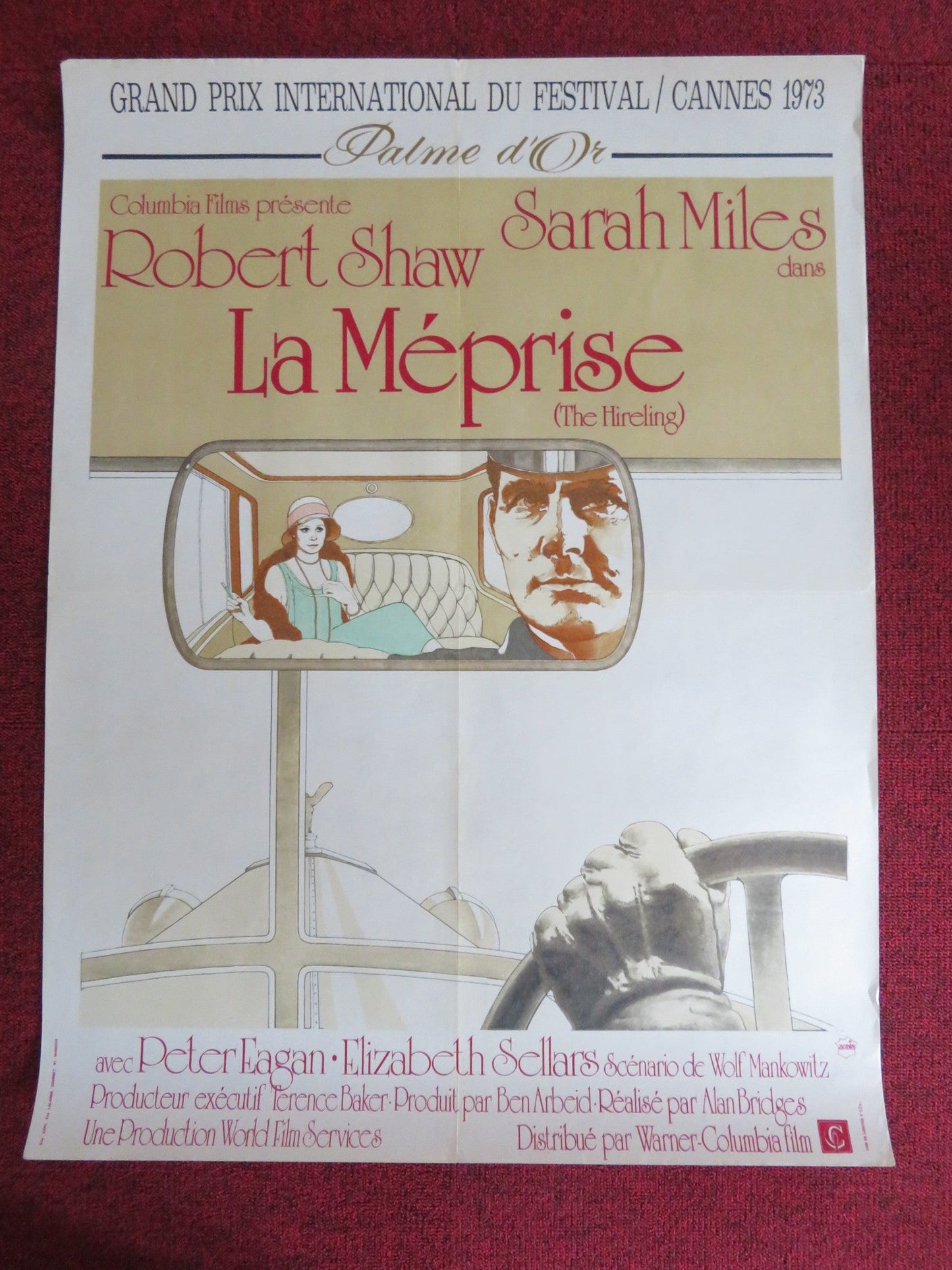 THE HIRELING FRENCH POSTER ROLLED ROBERT SHAW SARAH MILES 1973 Rendezvous Cinema Movie posters