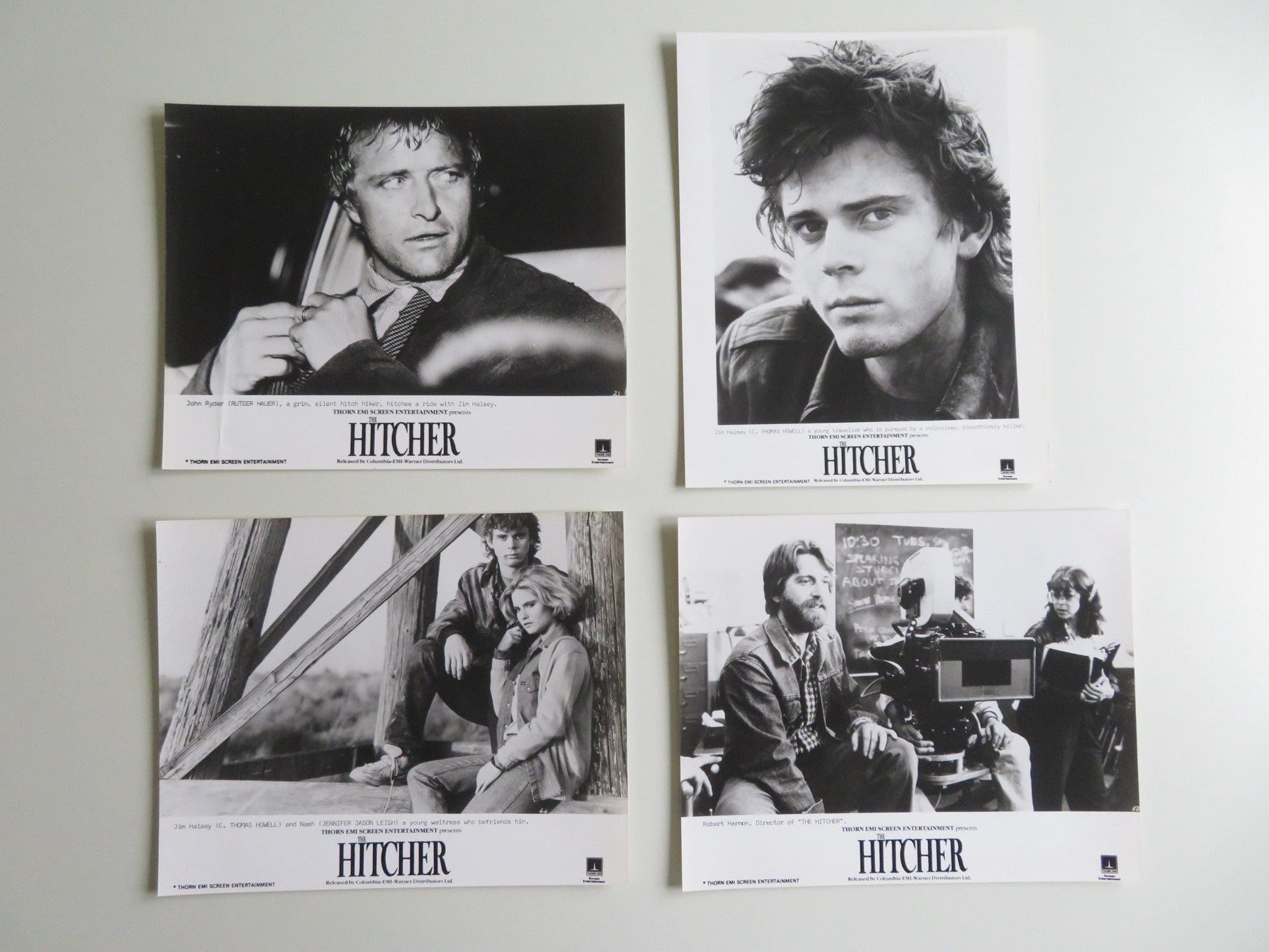 THE HITCHER MOVIE STILL PHOTO LOT OF 4 RUTGER HAUER C. THOMAS HOWELL 1986 - Rendezvous Cinema