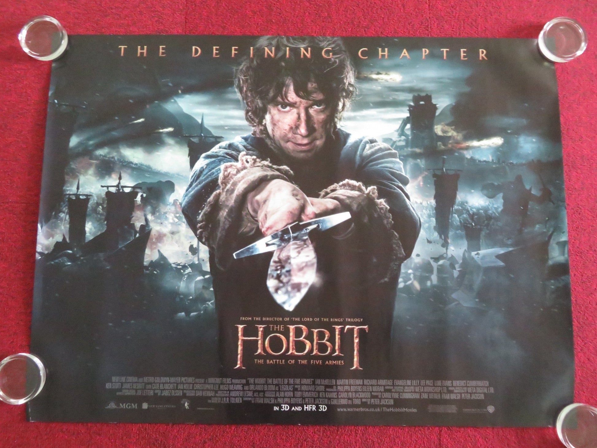 THE HOBBIT: THE BATTLE OF THE FIVE ARMIES UK QUAD ROLLED POSTER M. FREEMAN 2014 Movie posters