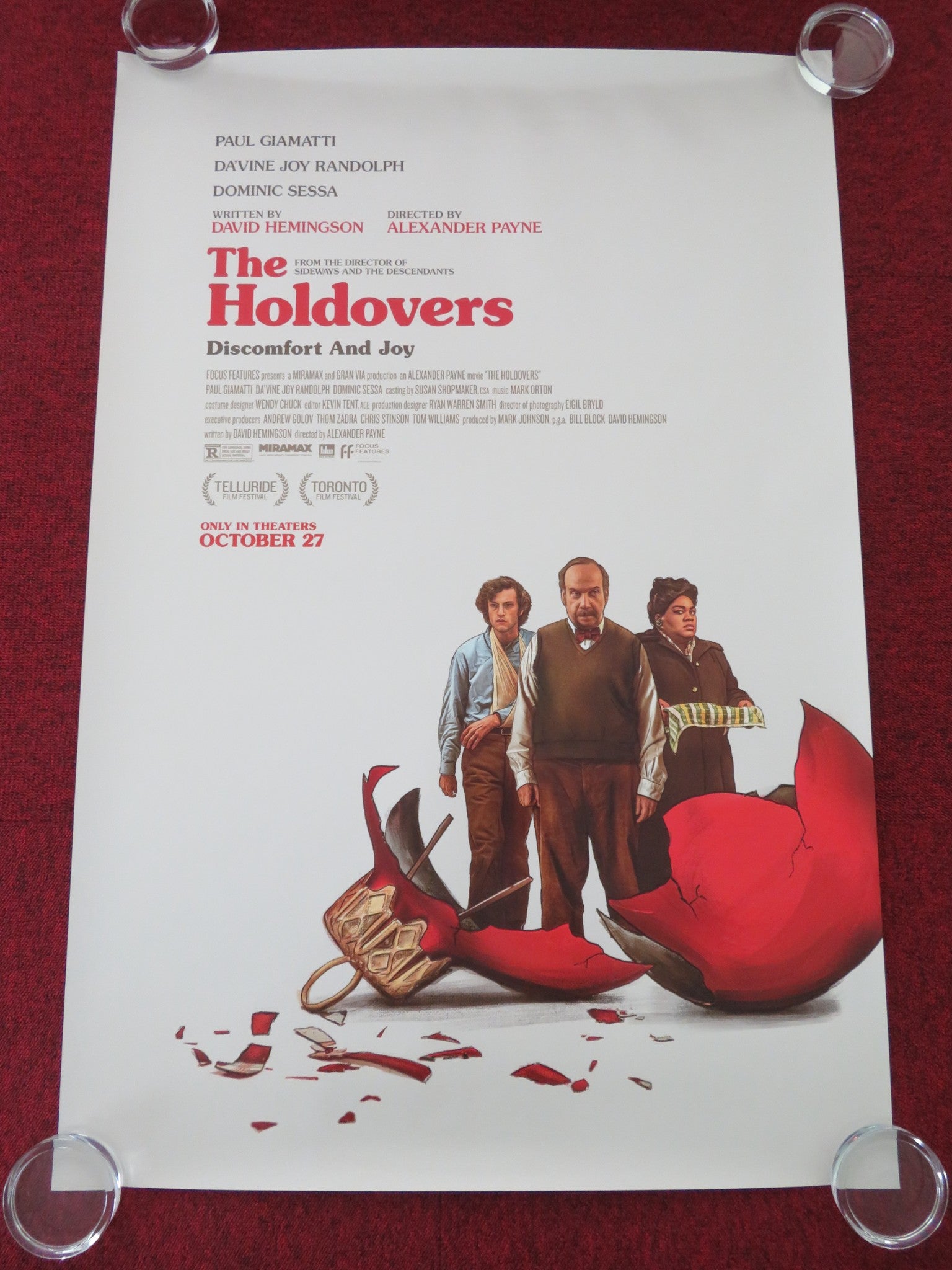 THE HOLDOVERS ONE SHEET ROLLED POSTER PAUL GIAMATTI DOMINIC SESSA 2023 Movie posters