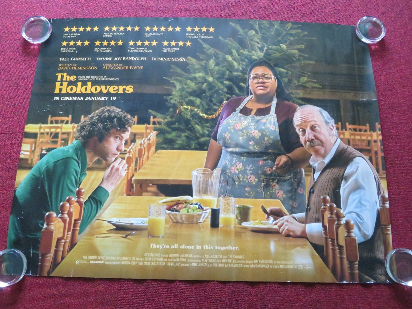 THE HOLDOVERS UK QUAD ROLLED POSTER PAUL GIAMATTI DOMINIC SESSA 2023 Rendezvous Cinema Movie posters
