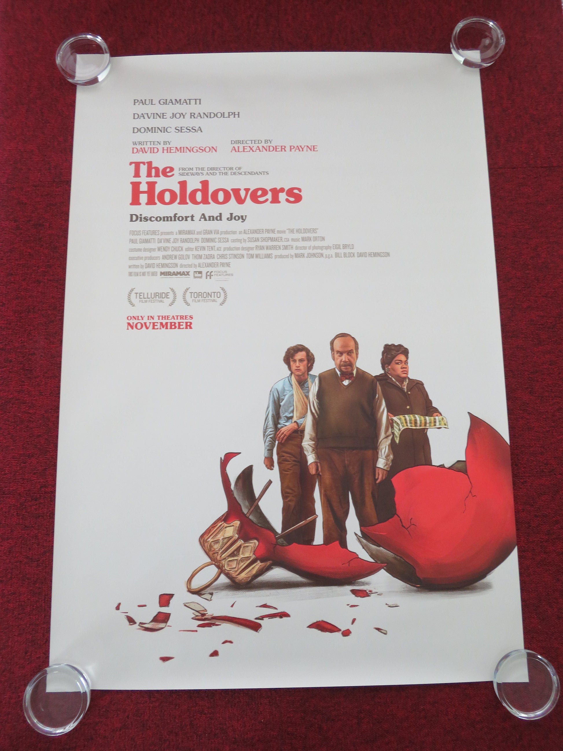 The Holdovers US One Sheet Rolled Poster Paul Giamatti Dominic Sessa 2023 Movie posters