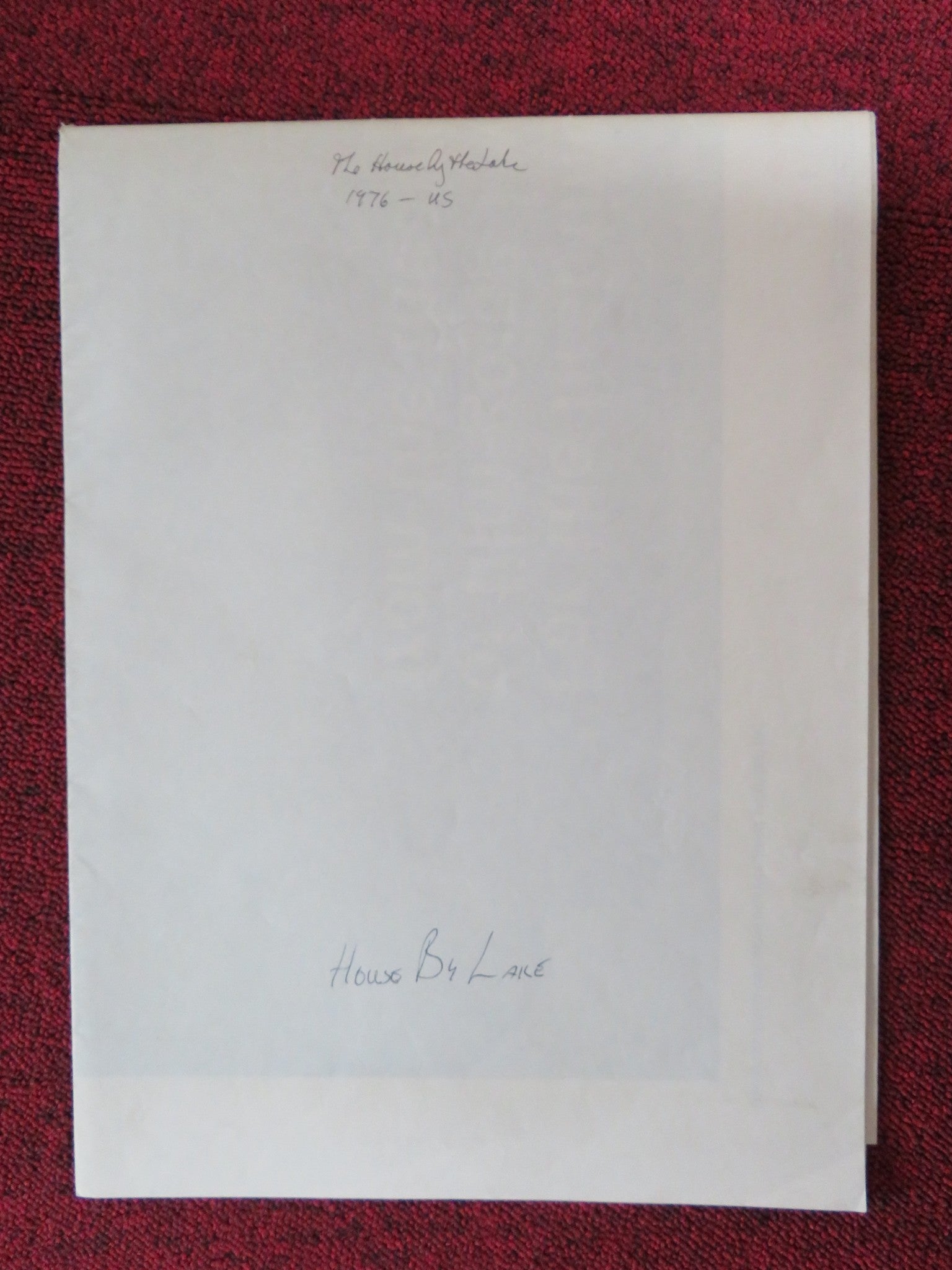 THE HOUSE BY THE LAKE - B FOLDED US ONE SHEET POSTER BRENDA VACCARO 1977 Rendezvous Cinema Movie posters