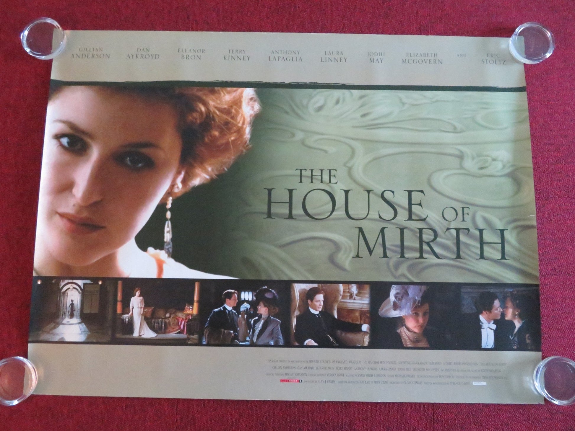THE HOUSE OF MIRTH UK QUAD ROLLED POSTER GILLIAN ANDERSON DAN AYKROYD 2000 Movie posters