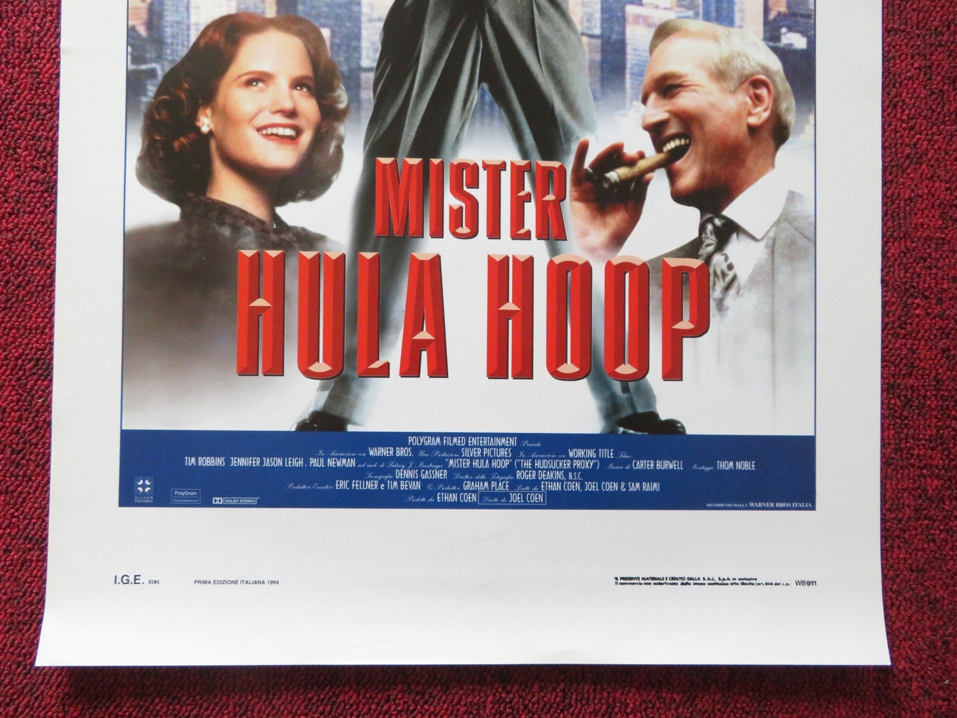 THE HUDSUCKER PROXY ITALIAN LOCANDINA POSTER TIM ROBBINS JENNIFER J. LEIGH 1994 Rendezvous Cinema Movie posters