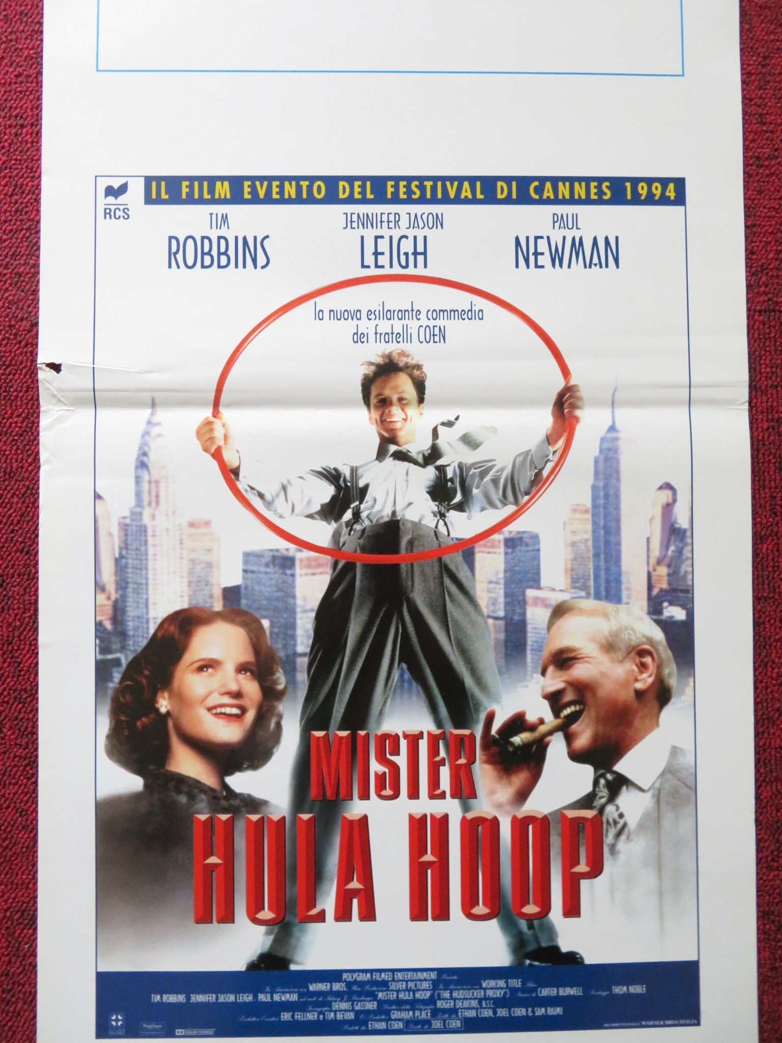 THE HUDSUCKER PROXY ITALIAN LOCANDINA POSTER TIM ROBBINS JENNIFER J. LEIGH 1994 Rendezvous Cinema Movie posters