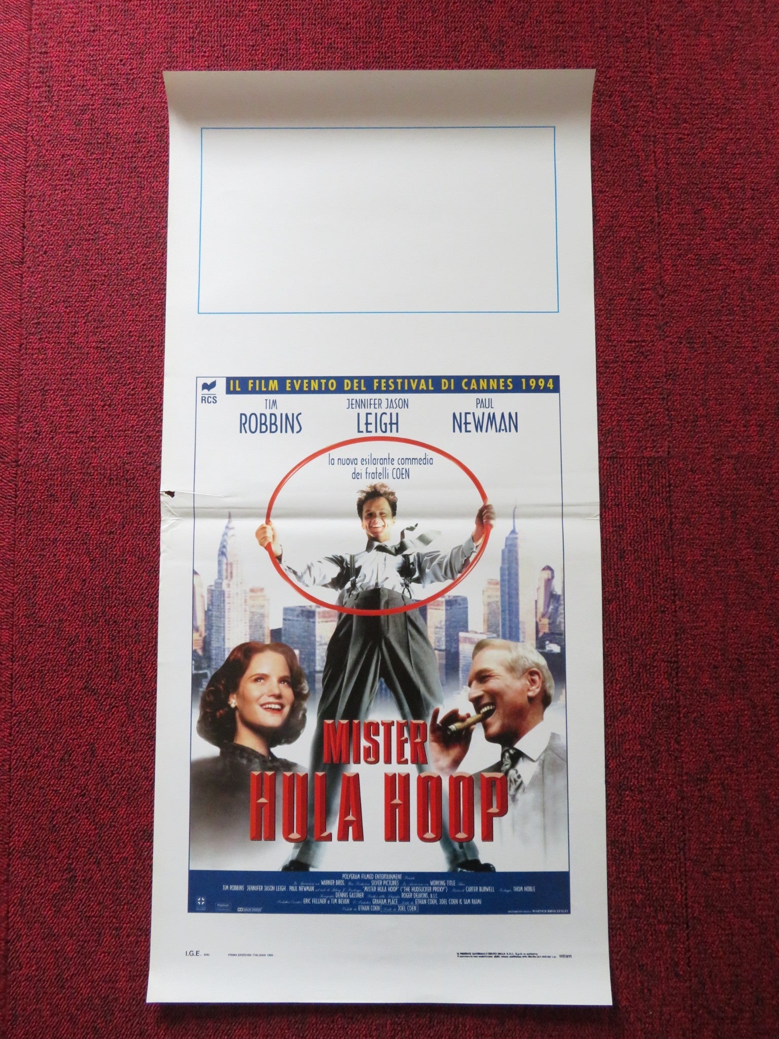 THE HUDSUCKER PROXY ITALIAN LOCANDINA POSTER TIM ROBBINS JENNIFER J. LEIGH 1994 Rendezvous Cinema Movie posters