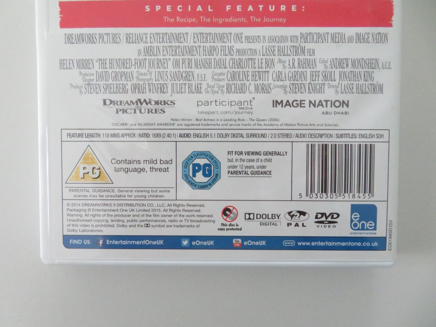 The Hundred - Foot Journey (DVD) Helen Mirren Om Puri 2014 Region 2 Movie posters